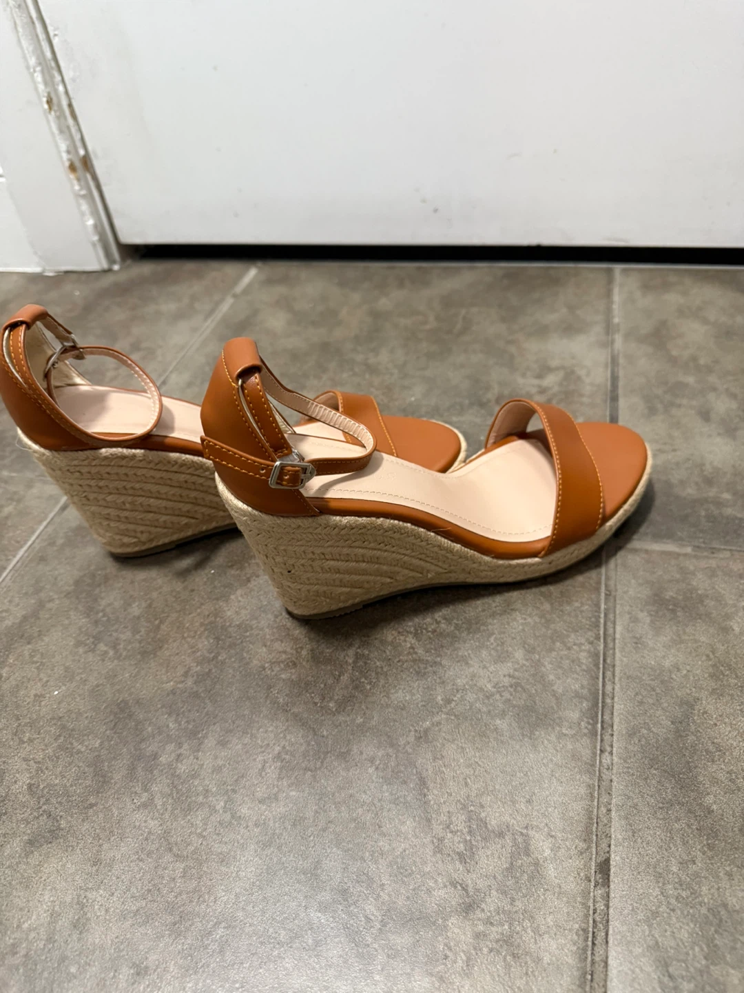 Brown Wedge Espadrille Sandals