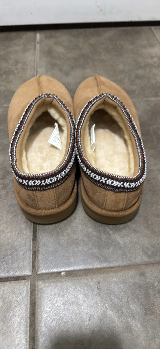 Women's Tan Suede Shearling Lined Slippers Size 9 - photo 2