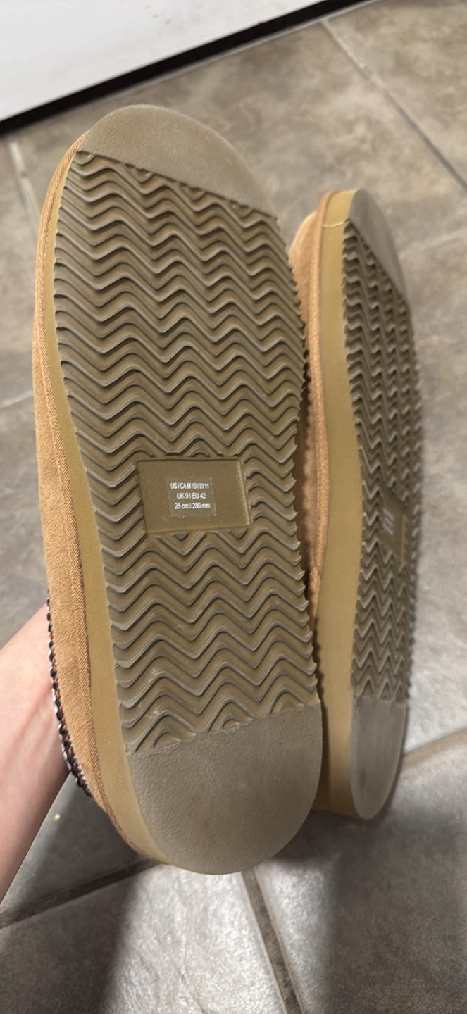 Women's Tan Suede Shearling Lined Slippers Size 9 - photo 3