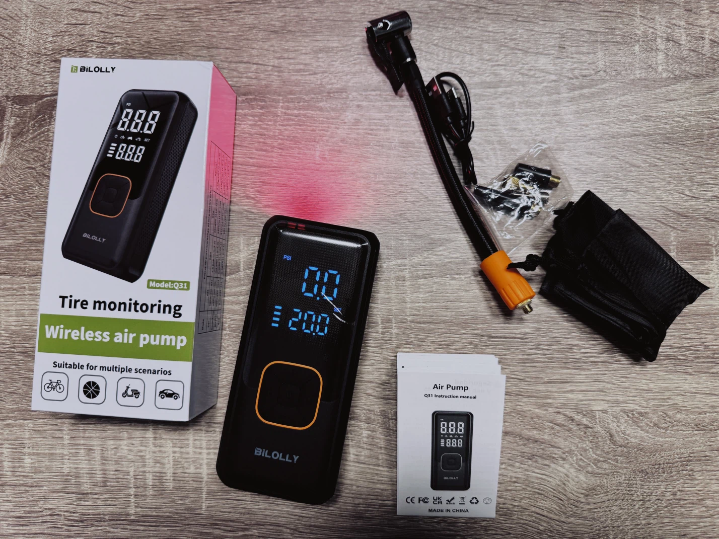 BIL OLLY Wireless Air Pump Tire Monitoring Model Q31