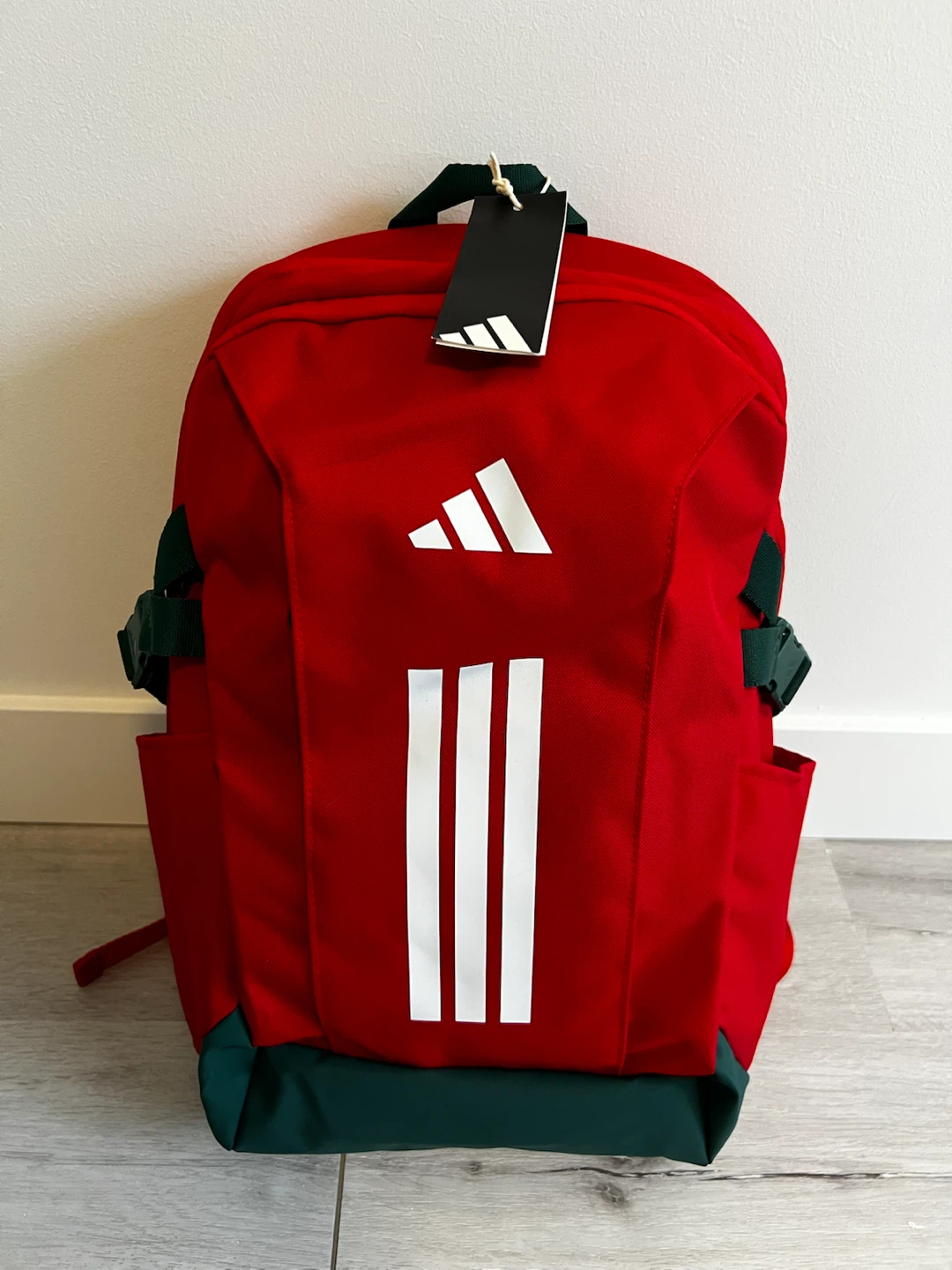 New Adidas Red and Green Backpack