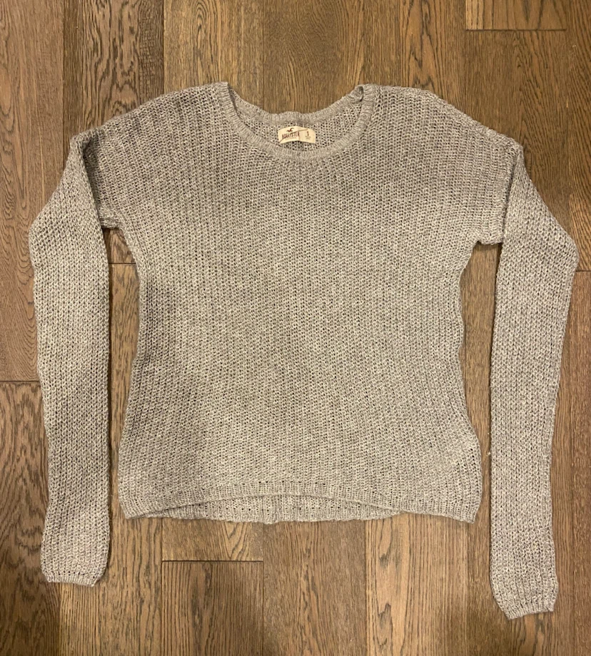 Vintage Hollister Silver Grey Glitter Open Knit Sweater Size S