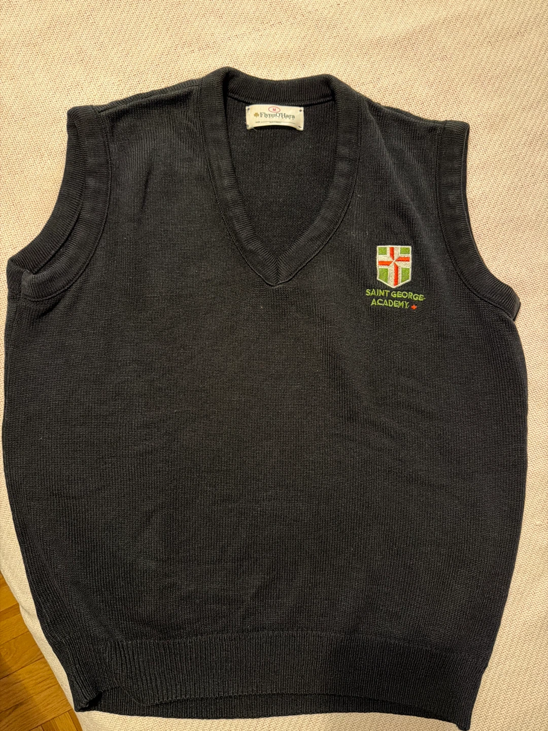 Flynn O'Hara Black V-Neck Sweater Vest - Saint George Academy