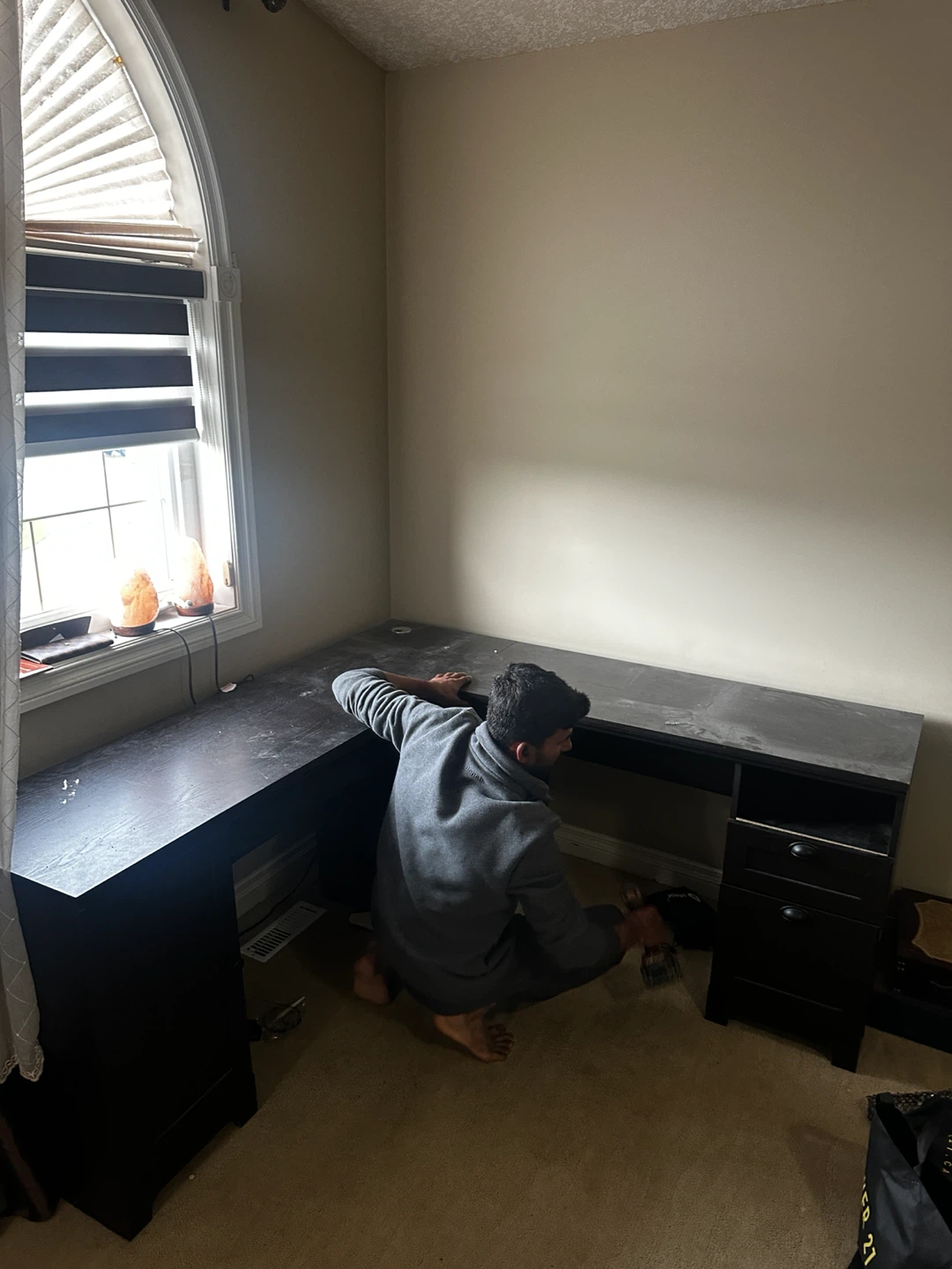 Black L-Shaped Corner Desk