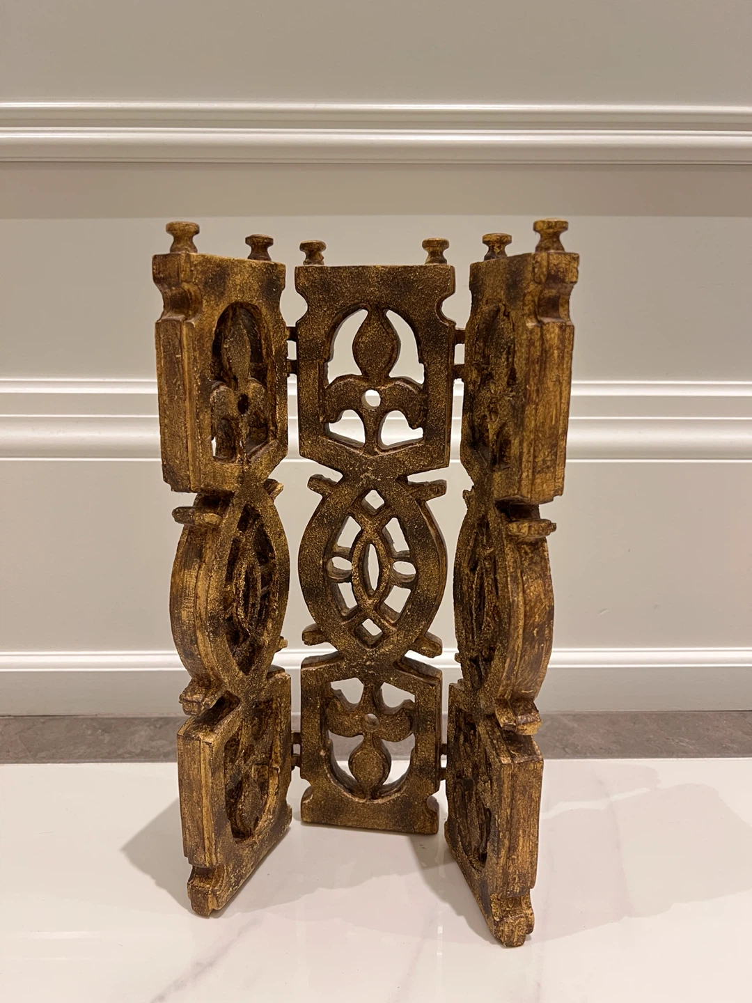 Gold-toned decorative folding screen - photo 2