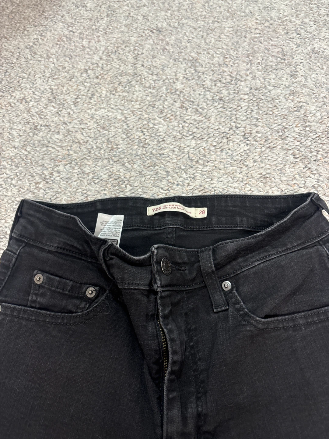 Levi's 725 Black Flare Jeans - Size 28 - photo 2