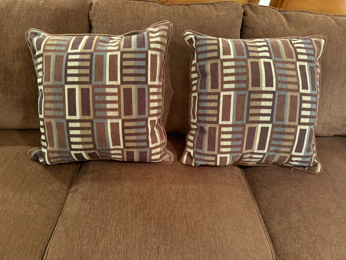 3-piece brown fabric sofa and armchair set - photo 5
