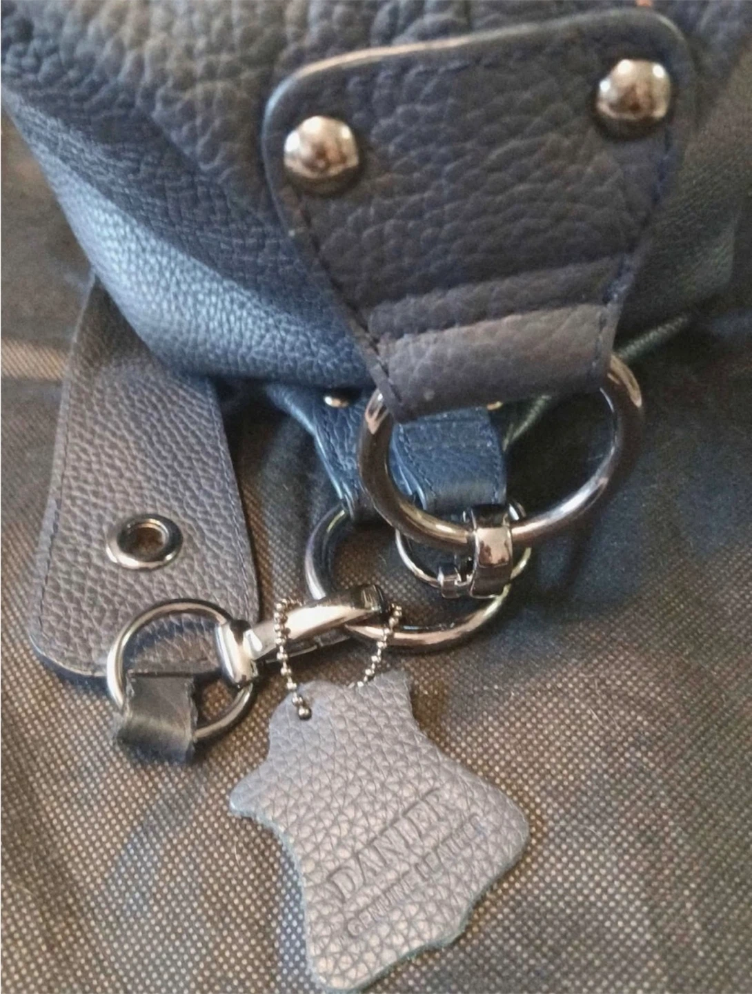 Danier Navy Blue Leather Handbag - photo 2