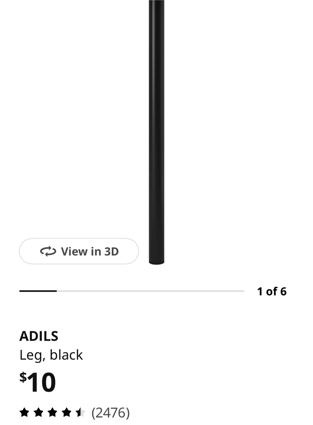 IKEA ADILS Legs (4 pcs), Black
