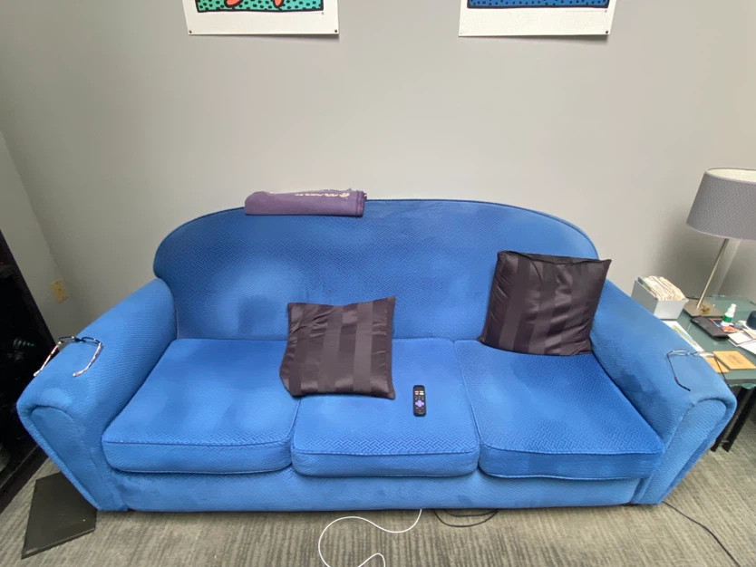 Blue Three-Seater Sofa