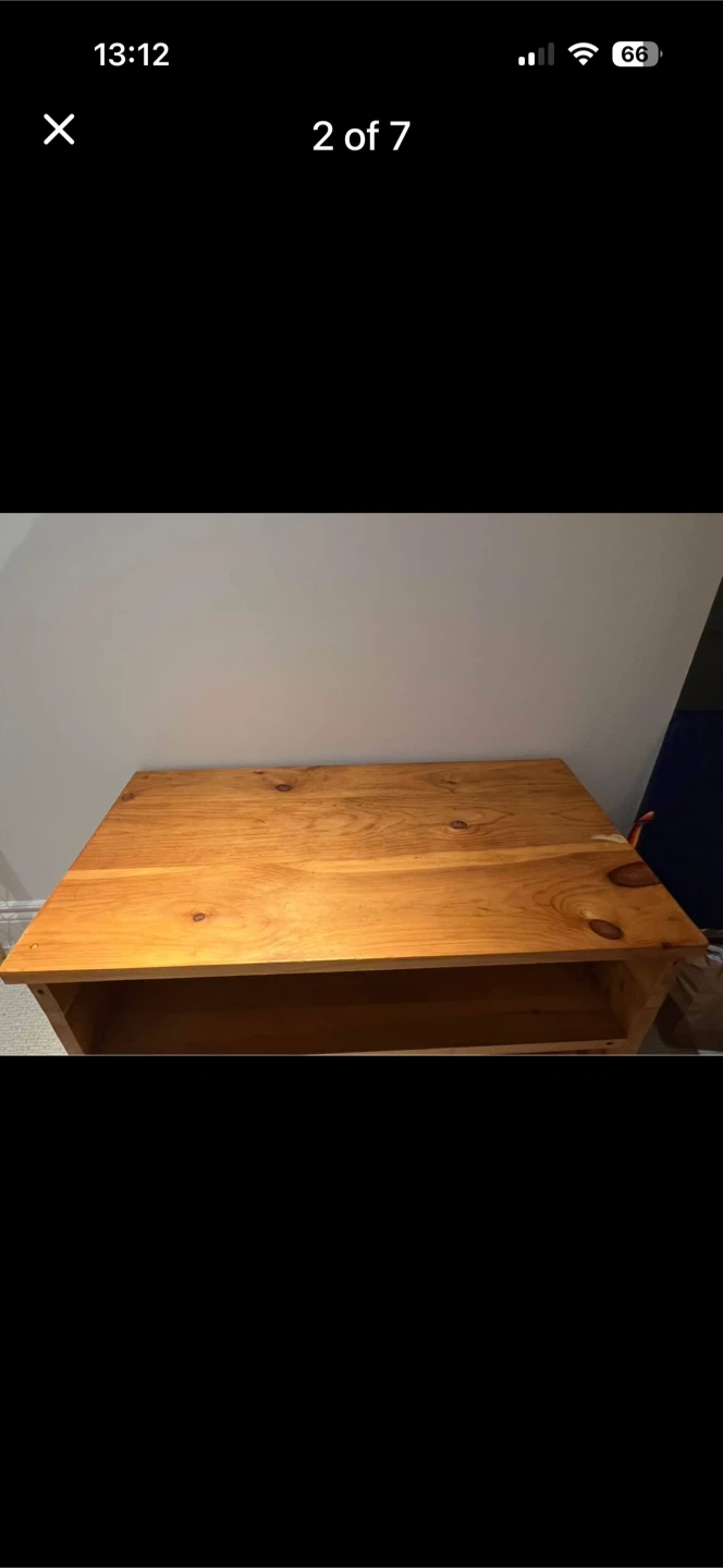 Wood coffee table