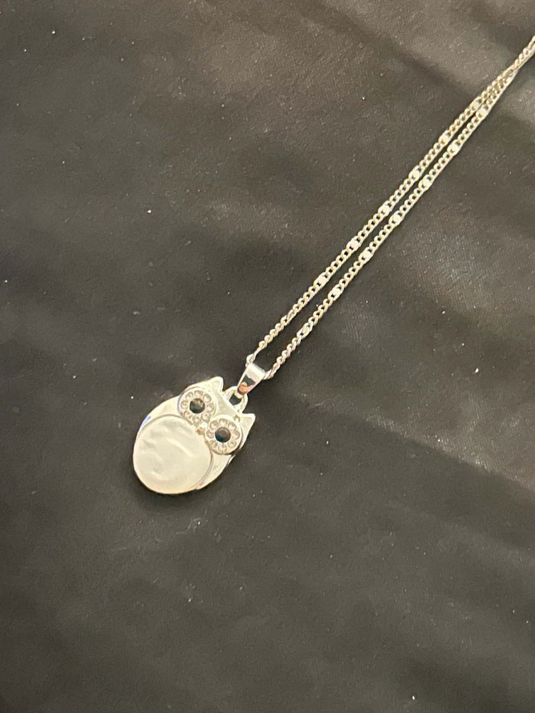 Vintage Silver Owl Necklace Pendant | Cute Owl Charm Gift - photo 3