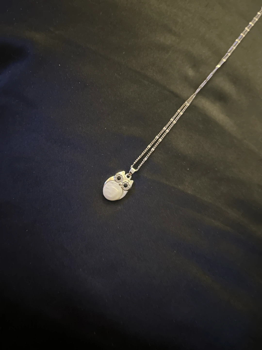 Vintage Silver Owl Necklace Pendant | Cute Owl Charm Gift - photo 4