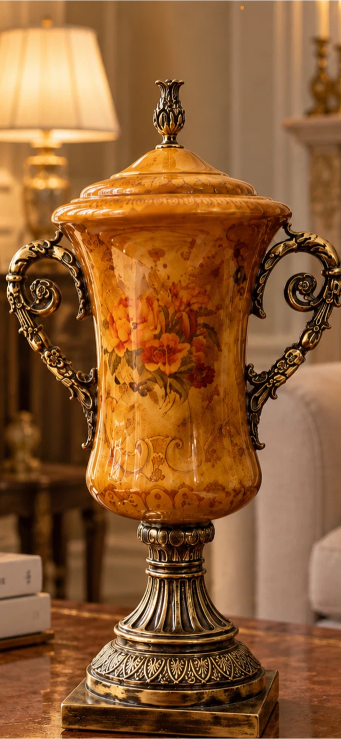 Vintage Decorative Urn with Lid - photo 2