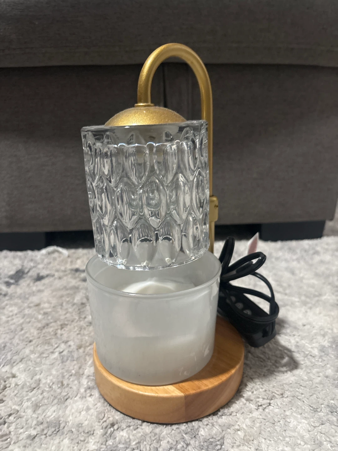 Gold and Glass Candle Warmer Lamp