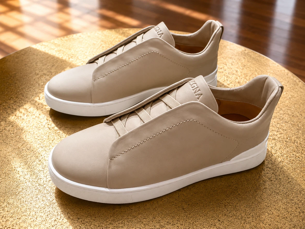 Men’s Luxury Sneakers – Beige/Taupe – Size 10 US - photo 5