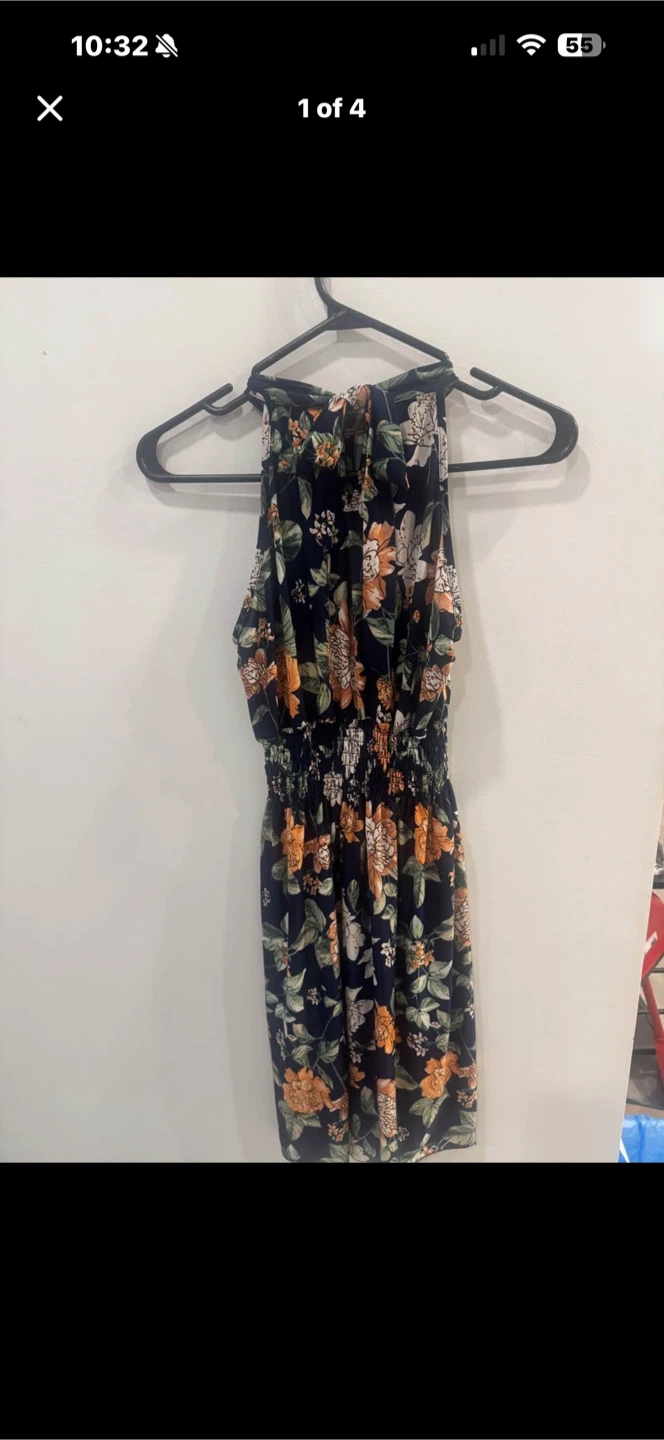 Floral Halter Neck Dress.   Size M/L