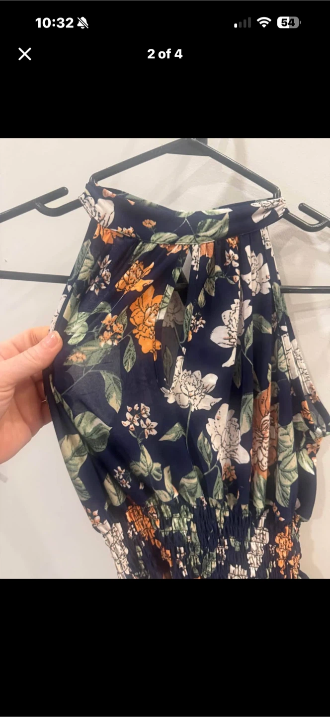 Floral Halter Neck Dress.   Size M/L - photo 2
