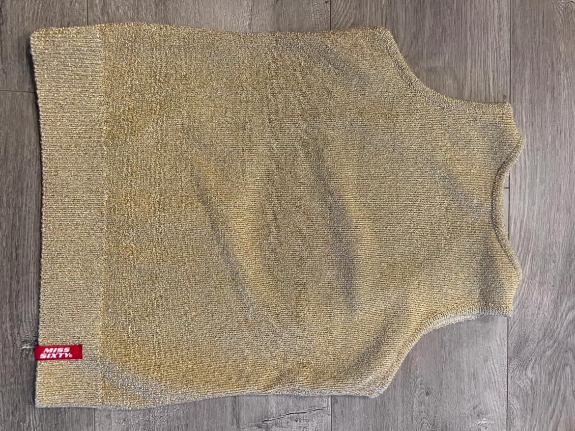 Miss Sixty Luxury Gold Sequin Knit Tank Top XS - photo 3