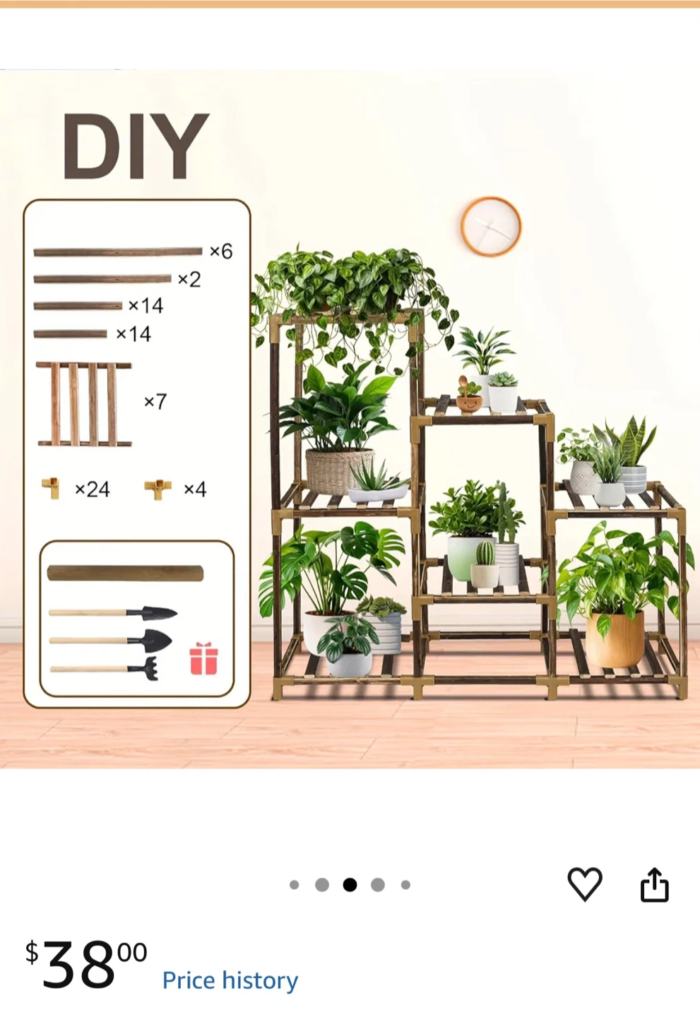 Carbonized Wood Plant Stand - photo 4