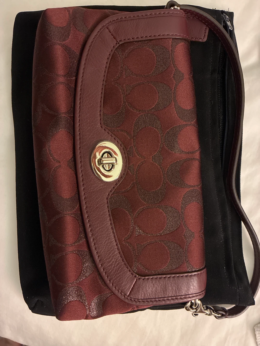 Coach Signature Burgundy Clutch