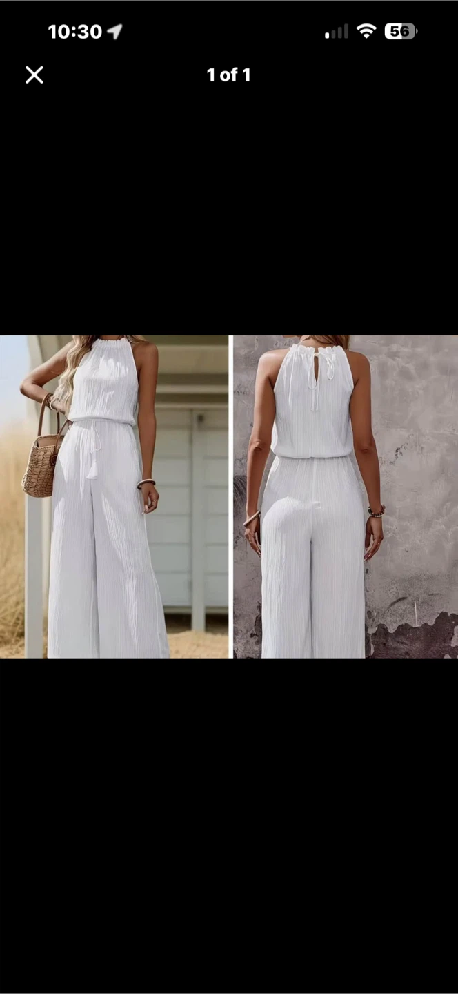 Brand New White Sleeveless Jumpsuit. Size Med