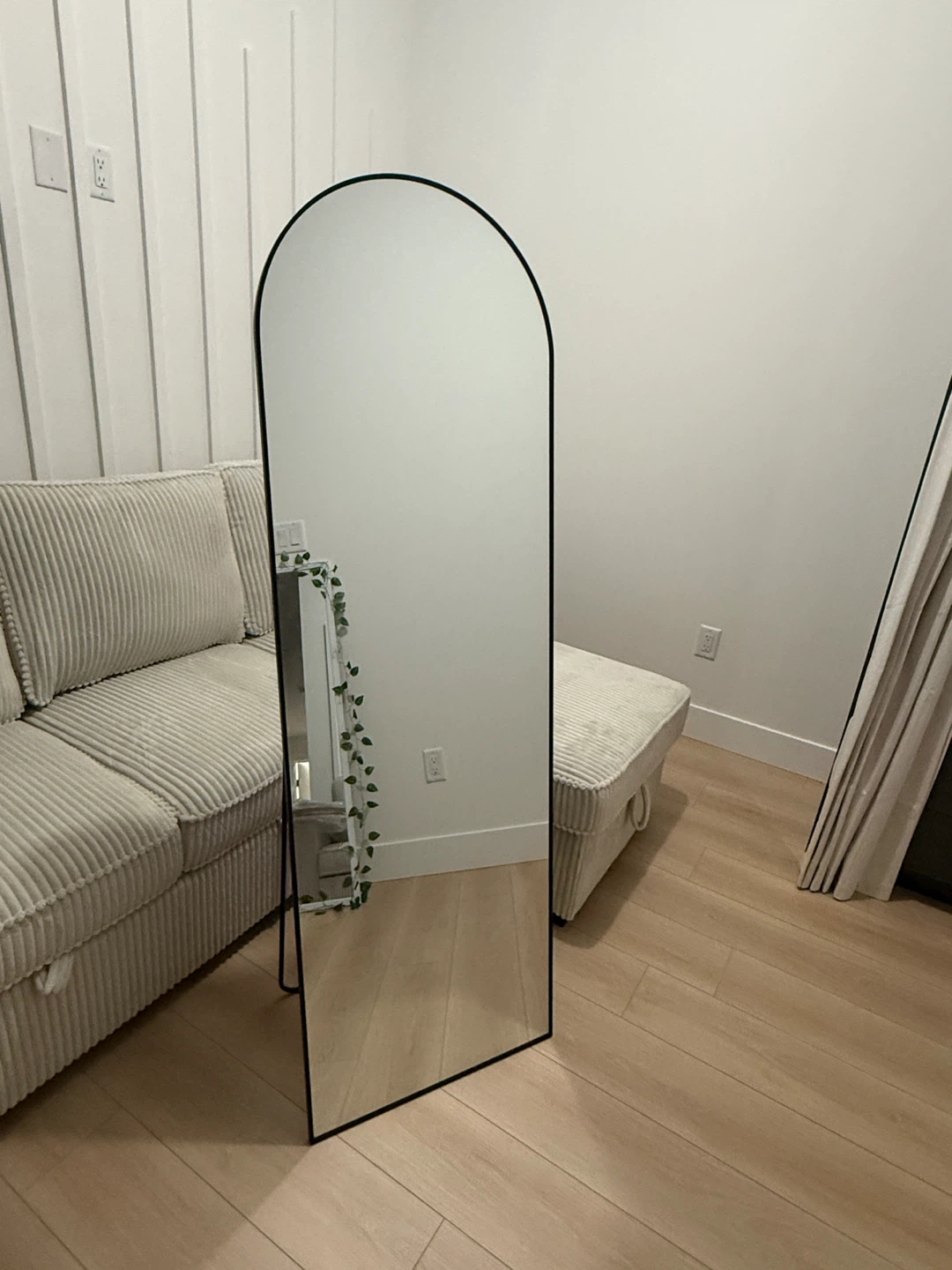 Arched Floor Mirror - Black Frame