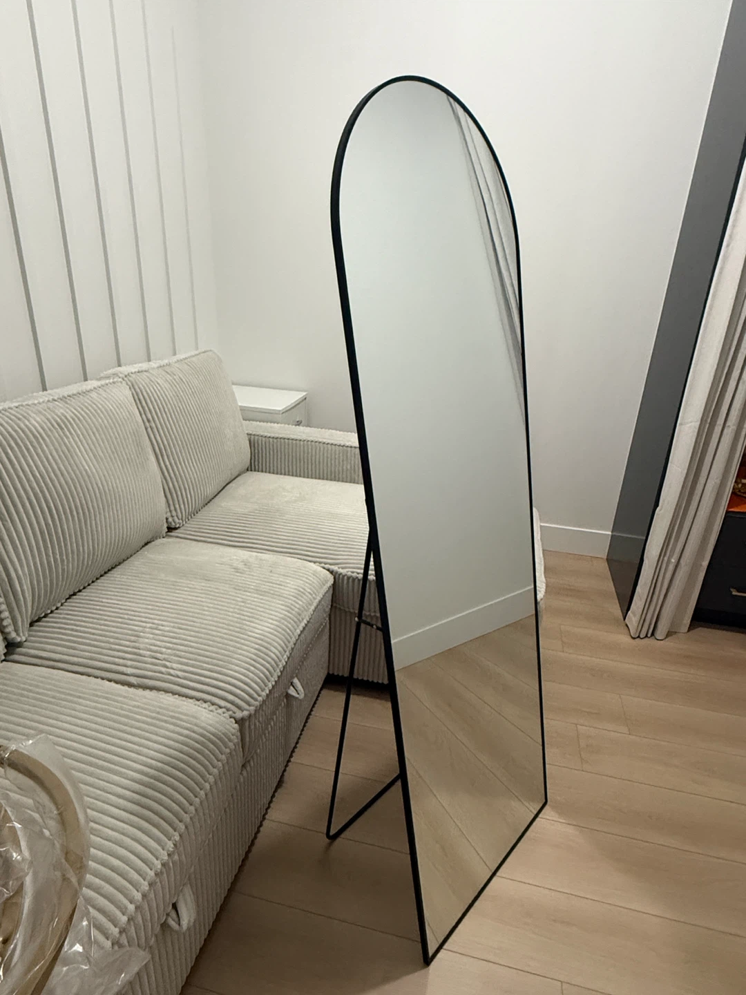 Arched Floor Mirror - Black Frame - photo 2