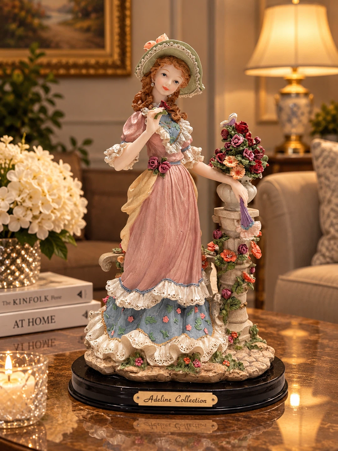 Adeline Collection Figurine of a Woman with Flowers