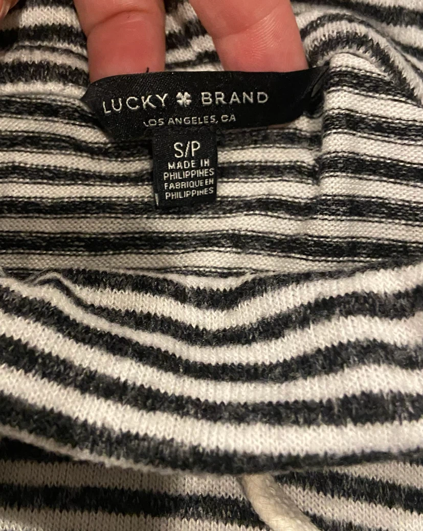 EUC: Lucky Brand Striped Cowl Neck Top - Size Small - photo 4