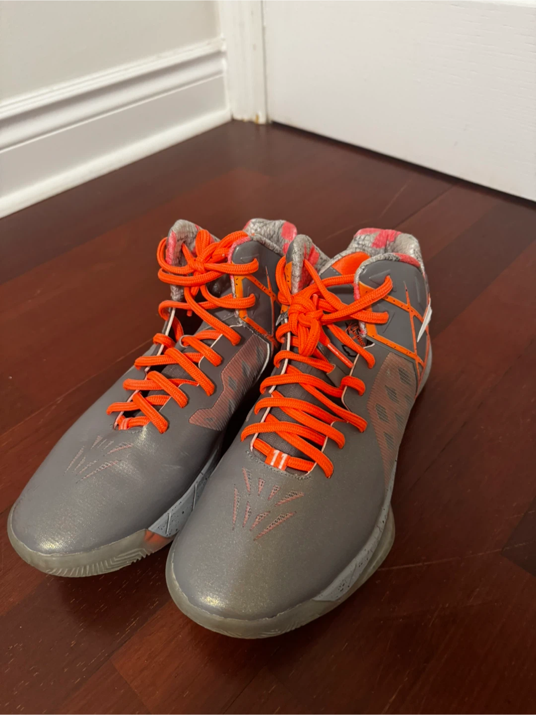 Anta Basketball Shoes Grey and Orange Size 10.5 - photo 3