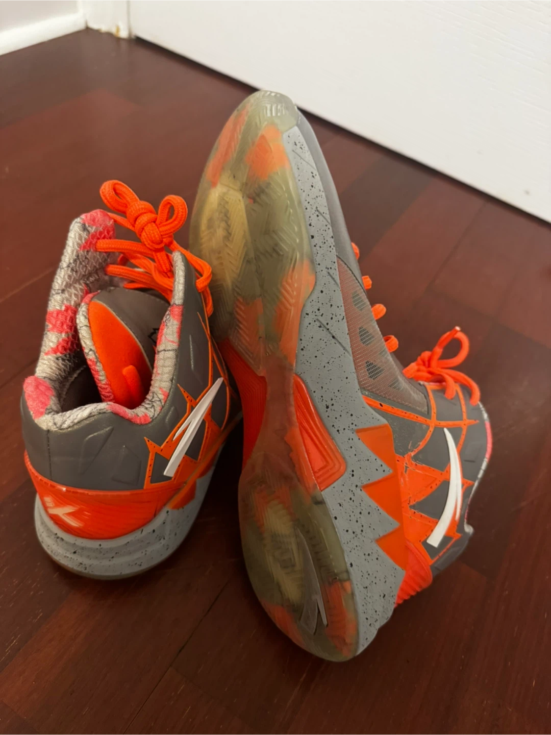 Anta Basketball Shoes Grey and Orange Size 10.5 - photo 4