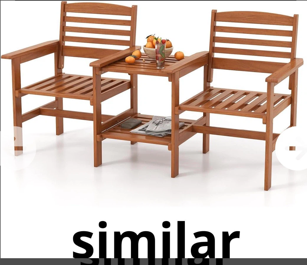 Tangkula Patio Loveseat Set with Table