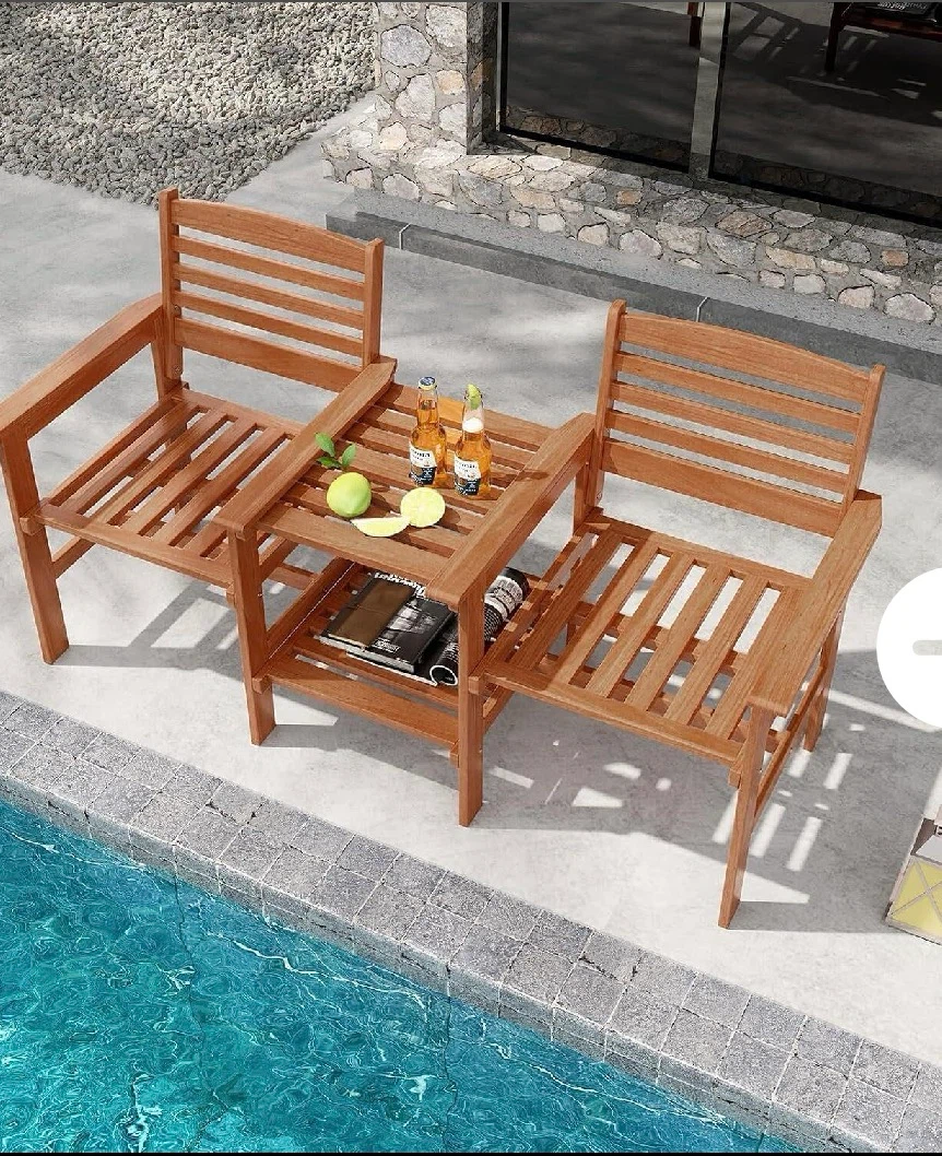 Tangkula Patio Loveseat Set with Table - photo 2