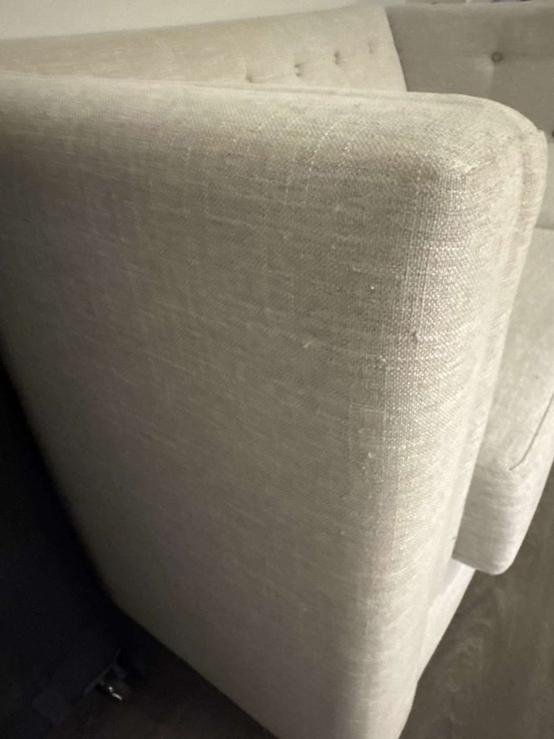 Light grey two seater sofa with light blue throw - photo 4