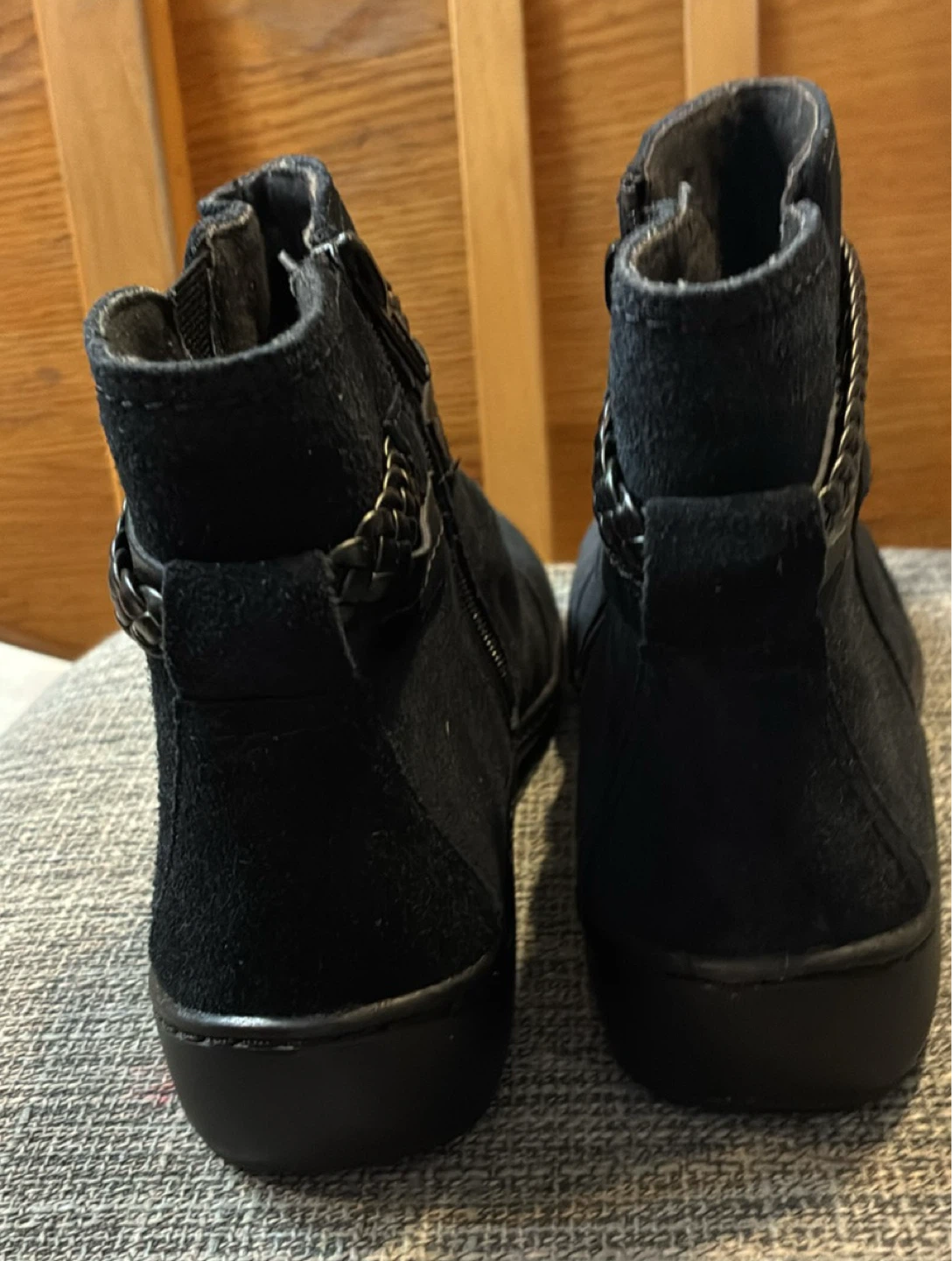 New Clark’s Cora Braid Black Suede Ankle Boots - photo 5