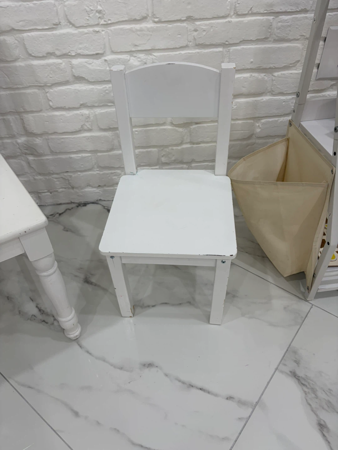 White Children's Wooden Chair - photo 2
