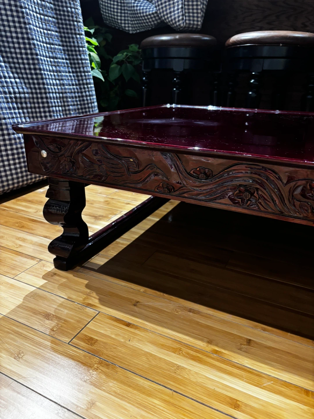 Antique dark red wood Korean Table - photo 5