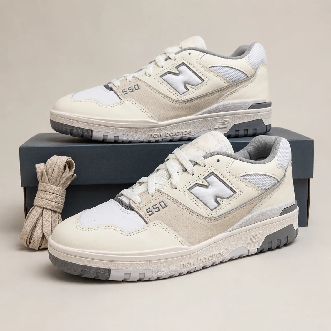 New Balance 550 White/Sea Salt – Men’s 10.5 – New