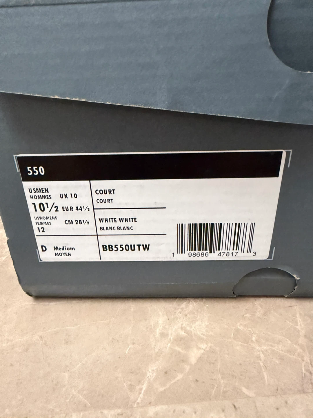 New Balance 550 White/Sea Salt – Men’s 10.5 – New - photo 2