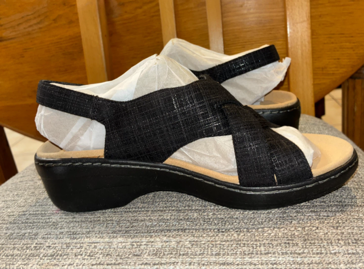 New Clarks Black Merliah Echo Wedge Sandals - photo 5
