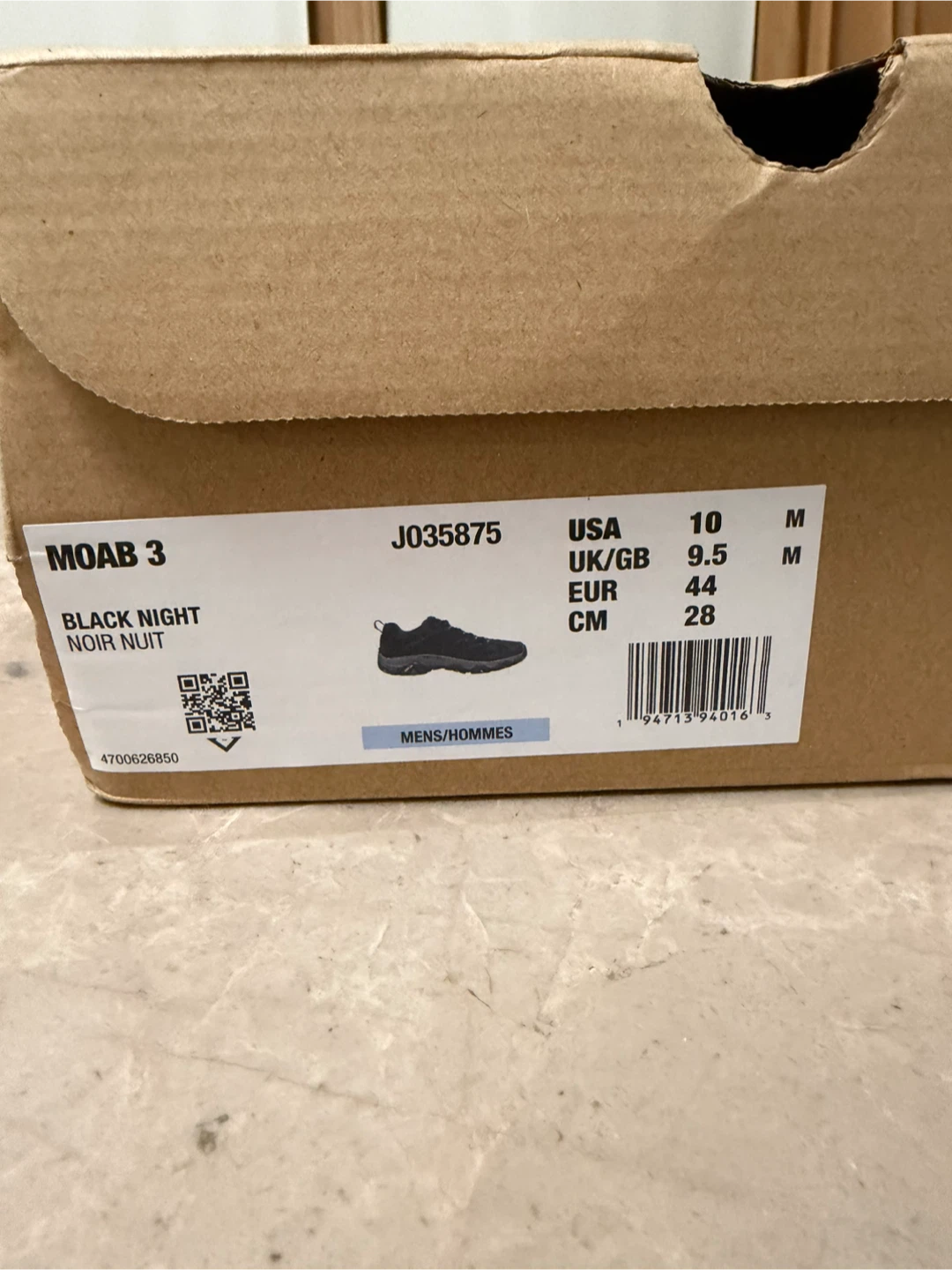 New Merrell Moab 3 Black Night Hiking Shoes – Men’s 10 - photo 2
