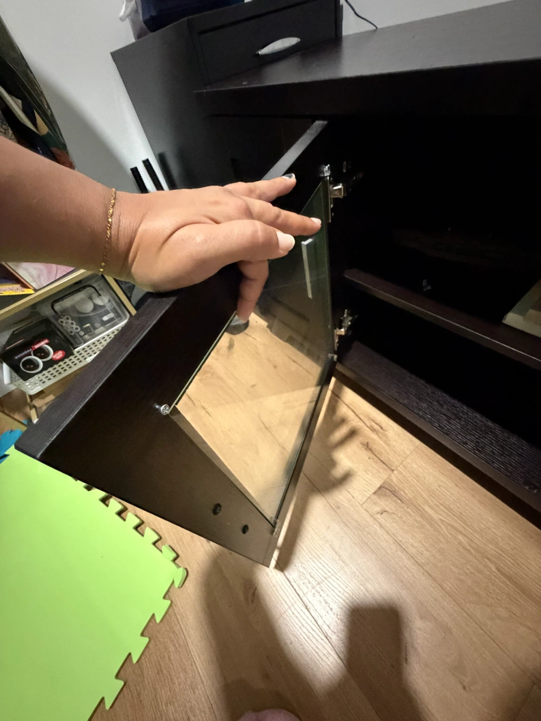 Dark brown tv stand - photo 4