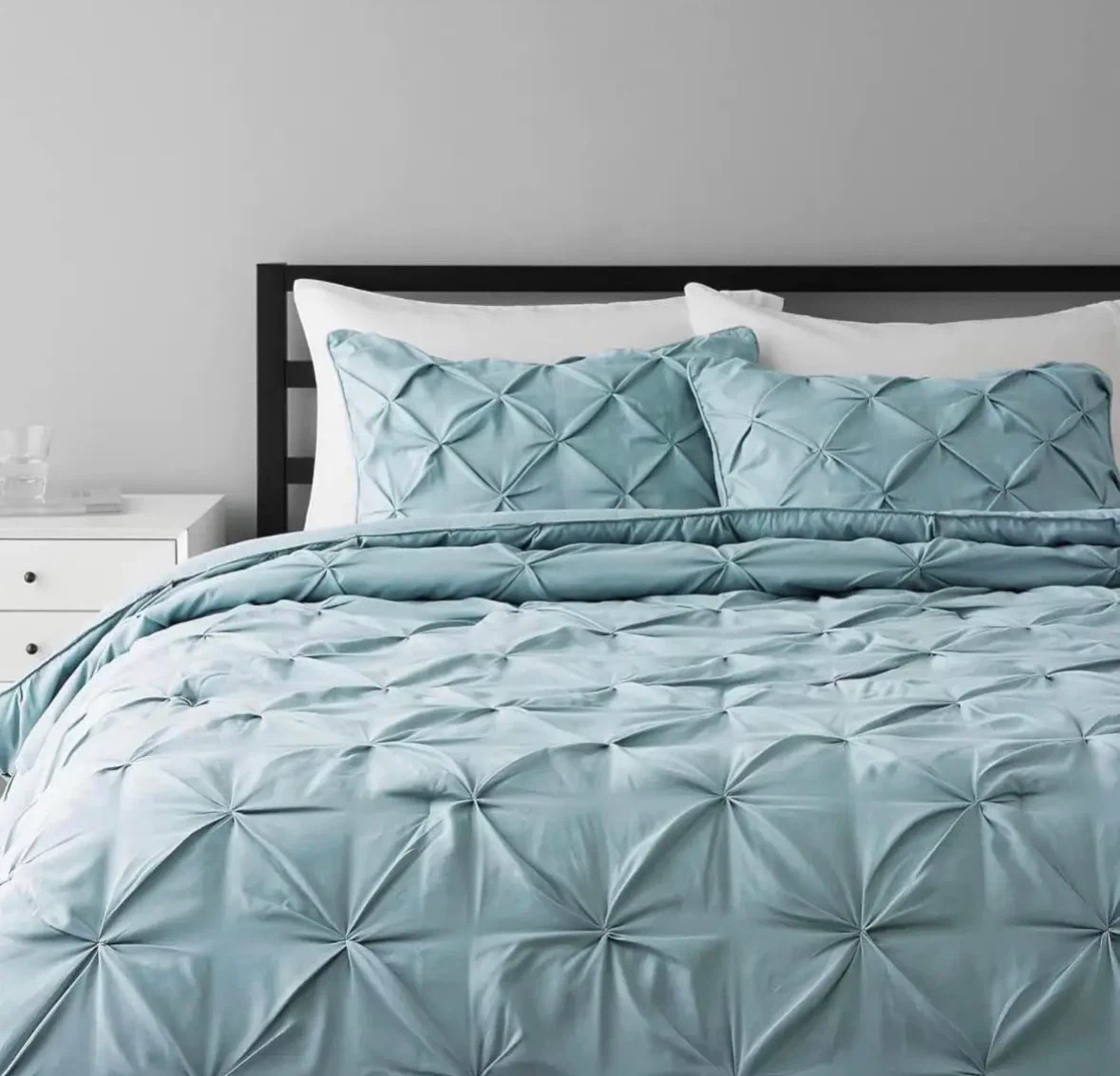 Grey Button-Tufted Upholstered Headboard