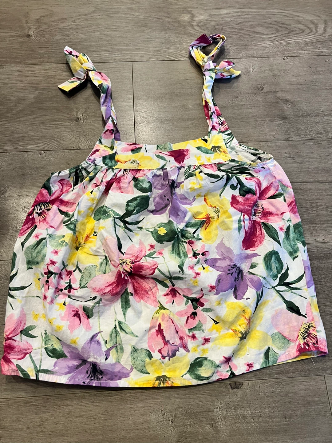 LCW Casual Floral Tie-Strap Top Size XS