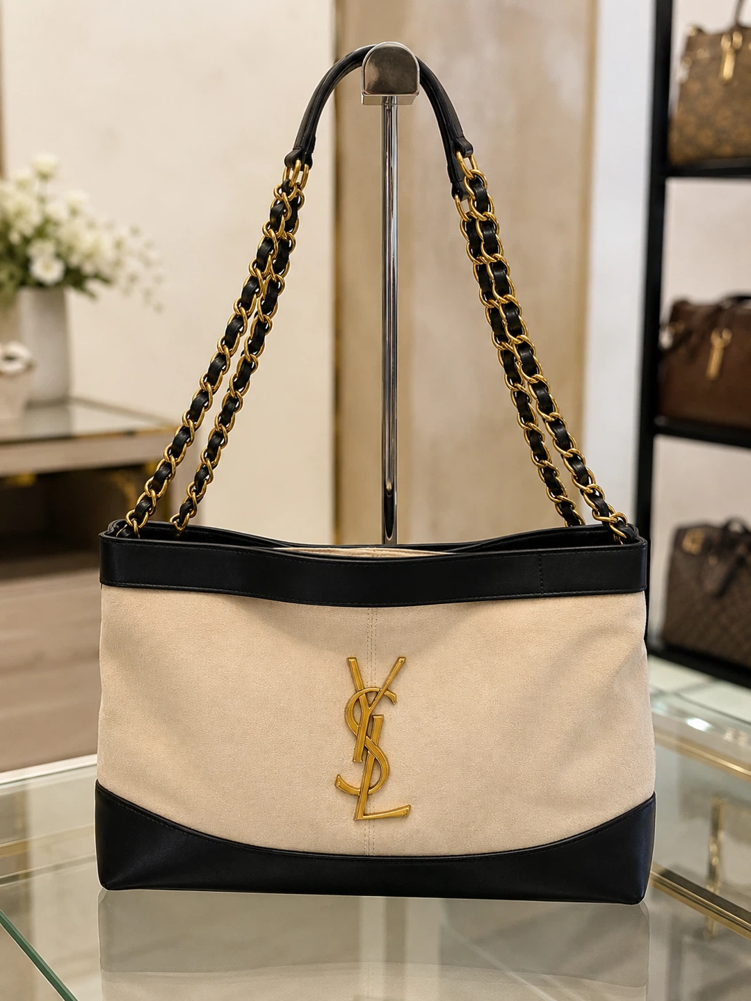 Suede and Leather large Women’s handbag