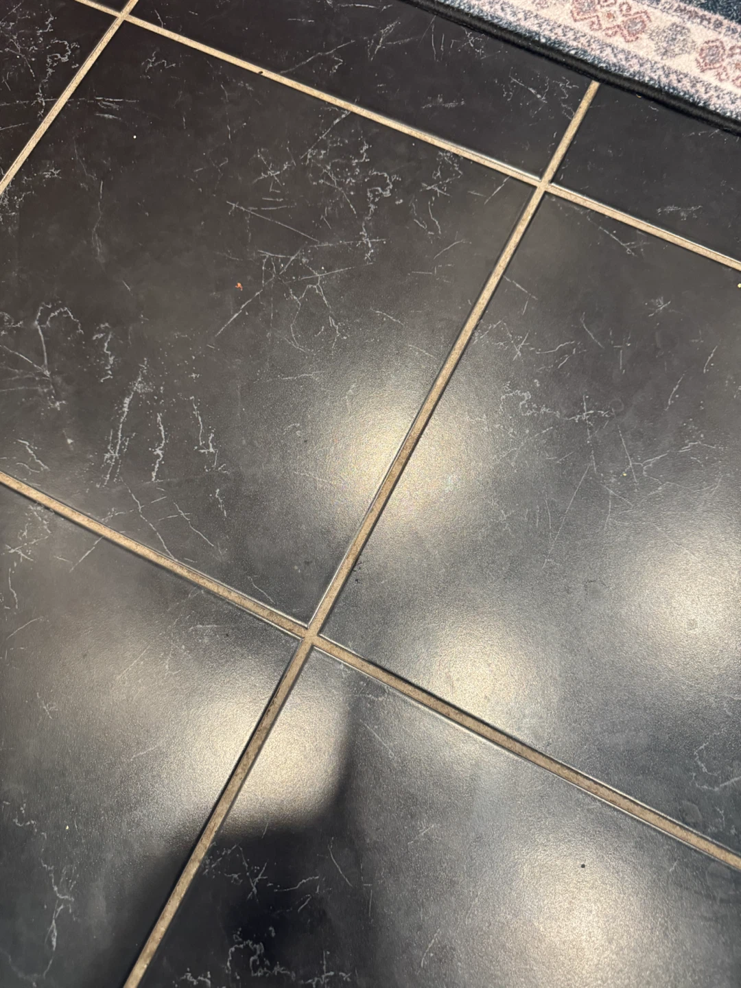 Black tiled floor