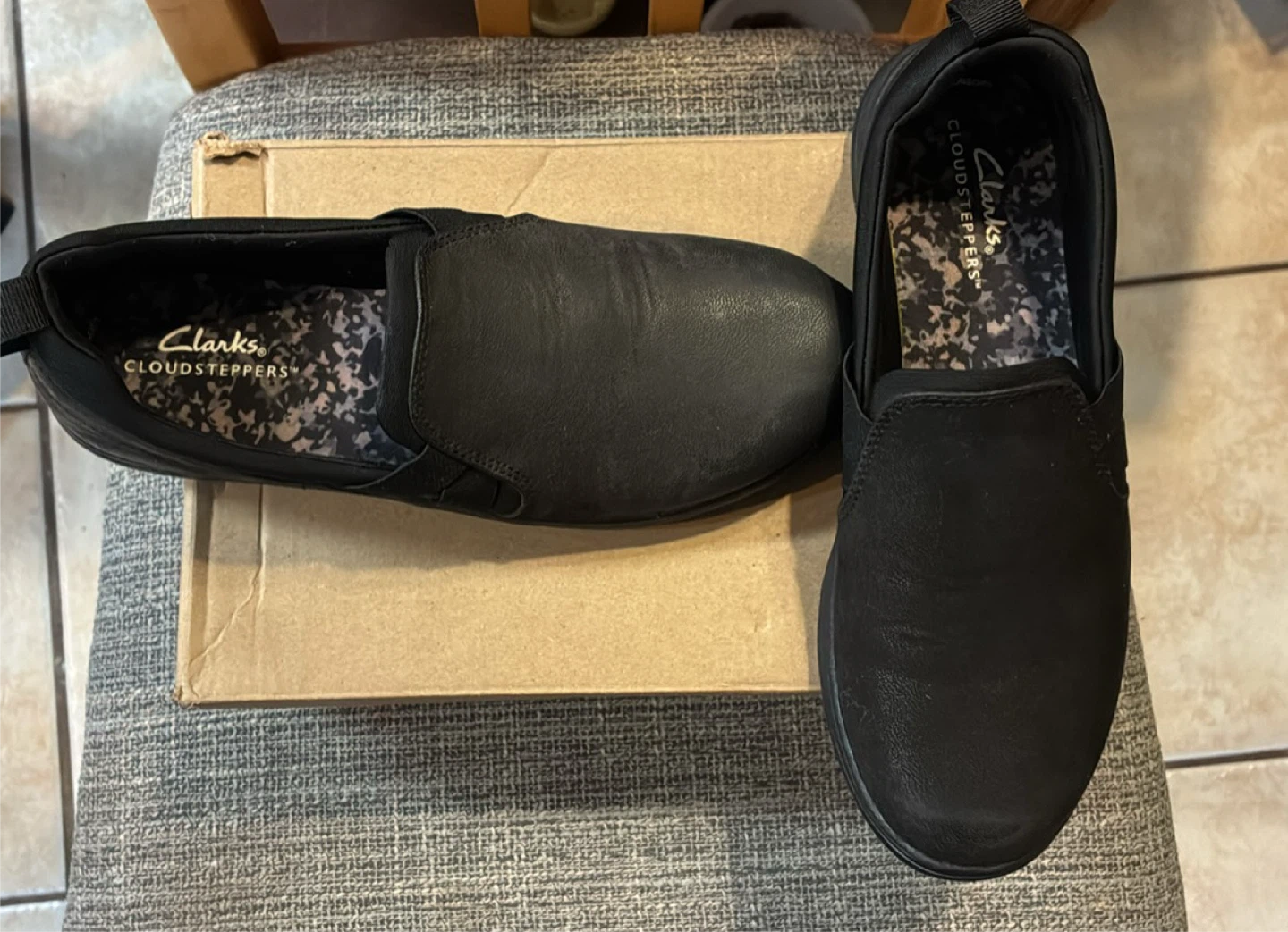 New Clarks Cloudsteppers Breeze Bali Black Slip-On Shoes