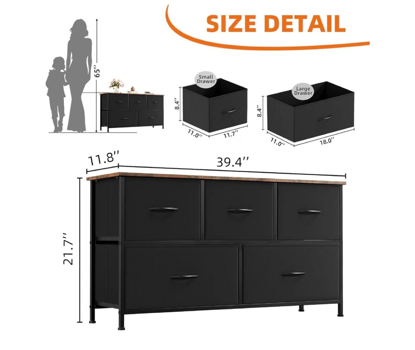 5-Drawer Fabric Storage Tower - photo 3