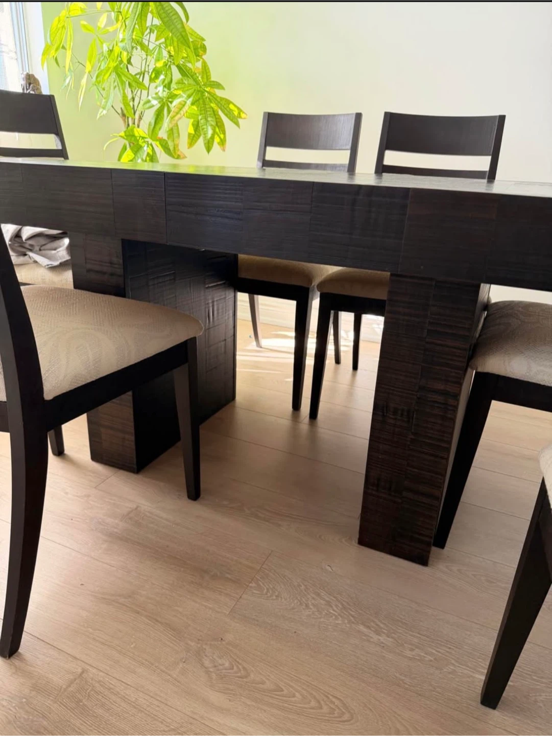 Dark Wood Dining Table with 6 Chairs - photo 3